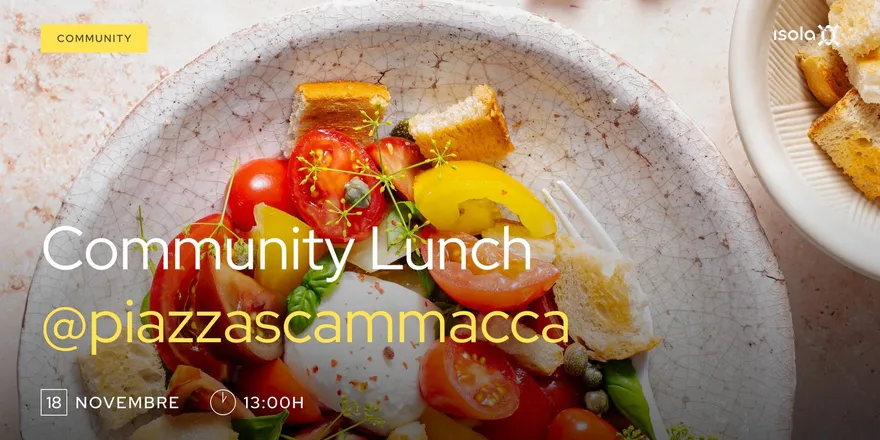 Locandina dell’evento Community lunch a Piazza Scammacca