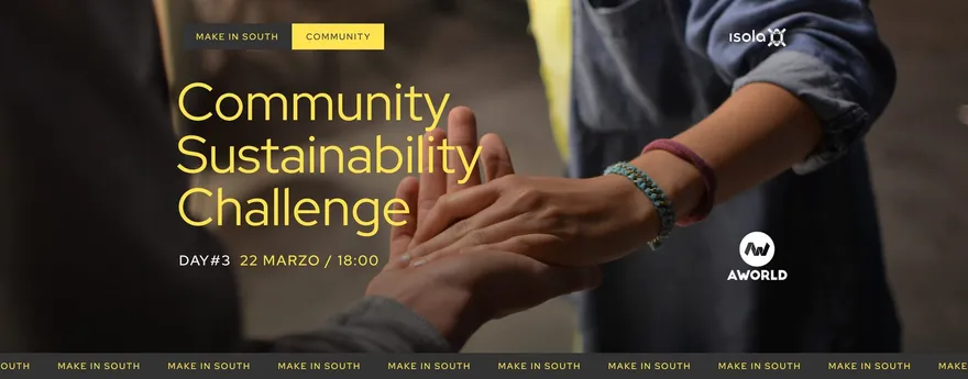 Locandina dell’evento Community Sustainability Challenge