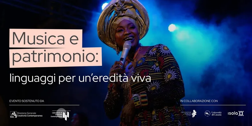 Locandina dell’evento Musica e Patrimonio: linguaggi per un’eredità viva
