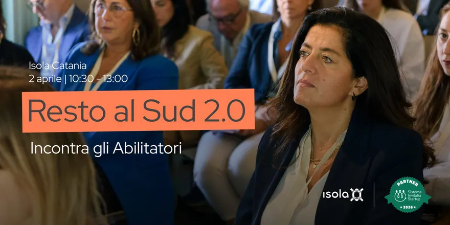 Locandina dell’evento Resto al Sud 2.0 incontra gli Abilitatori