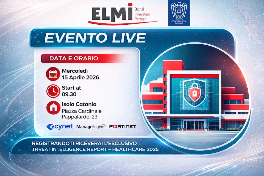 Locandina dell’evento Cybersecurity per organizzazioni complesse: use case reali in sanità e pubblica amministrazione