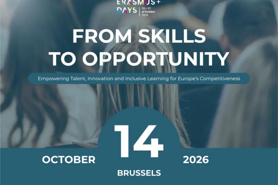 Locandina del forum From Skills to Opportunity, 14 ottobre 2026 a Bruxelles, durante gli Erasmus+ Days
