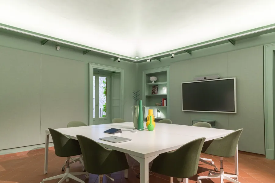 La sala Mallorca di Isola a Catania, il dettaglio della postazione e delle ceramiche