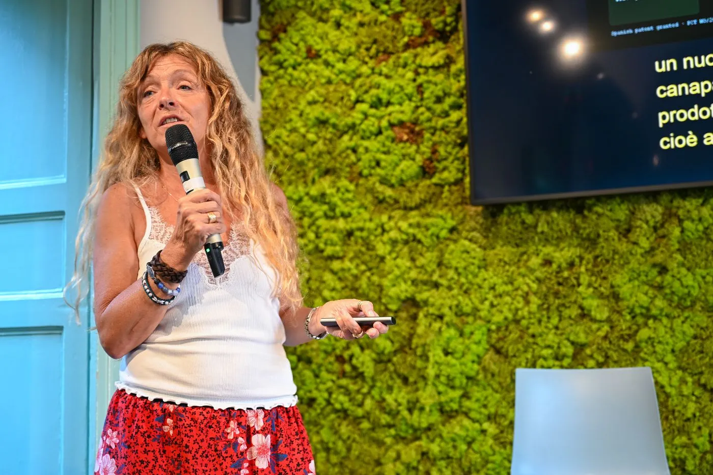 A founder presents a solution to the audience
