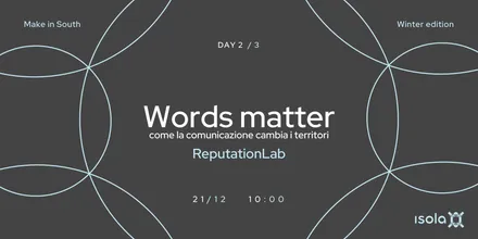 Locandina dell’evento Words Matter: come la comunicazione cambia i territori
